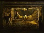 Filippo Palizzi Interno duna stalla oil painting on canvas